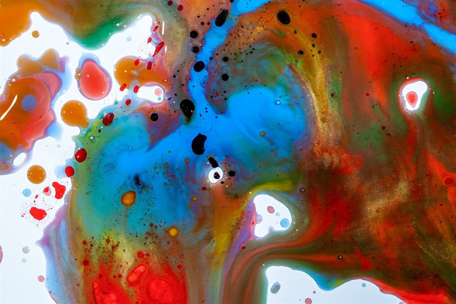 Swirling colourful paint