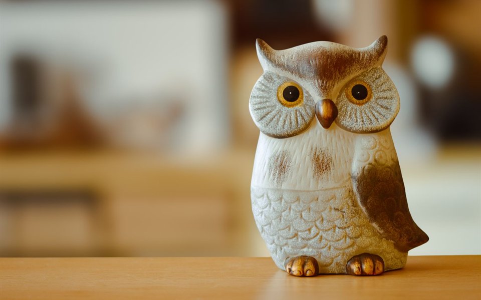 A ceramic owl figurine
